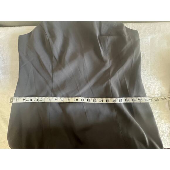 NWT Dessy Collection Vivian Diamond Open Back Sleeveless Dress Charcoal Sz 18 - Picture 9 of 9